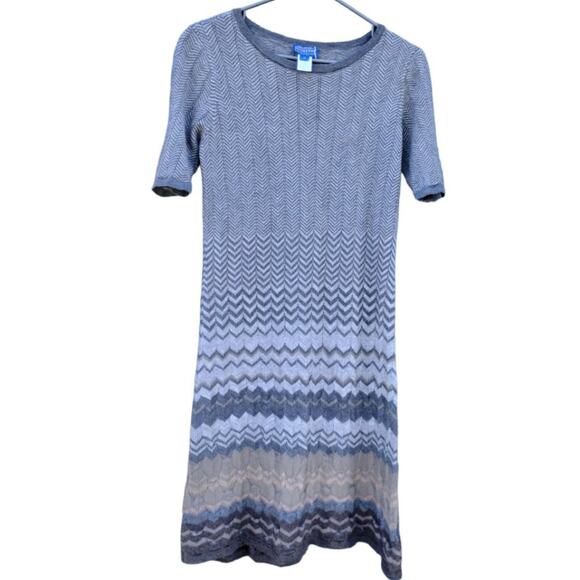 Pendleton Mission Stripe 100% Merino Wool Short Sleeves Knit Sweater Dress M - Picture 13 of 13